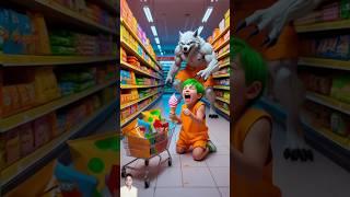 evolution of : lion in shopping chaild          #ai #cartoon #milky animated#ytshots