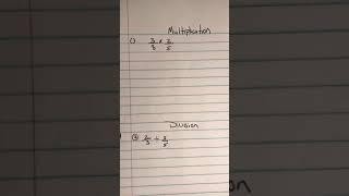 Multiplying and Dividing Fractions