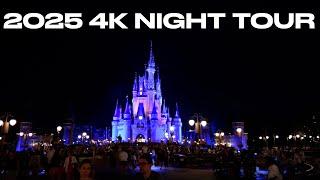 Magic Kingdom 2025 Nighttime Tour & Walkthrough in 4K | Walt Disney World Orlando Florida April 2025