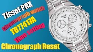 Tissot PRX Chronograph watch T077417A Time setting & Chronograph Reset #watchservicebd #tissot