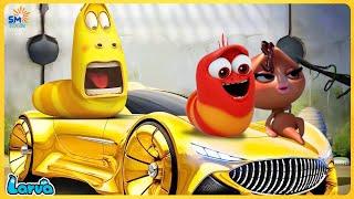 LARVA CARTOONS TOP 50+EPISODE  [ GOLD PLATED CAR ] CARTOONS NEW VERSION / FUNNY CLIP 2024~2025