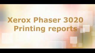 Xerox Phaser 3020 - printing reports Configuration & Supplies information