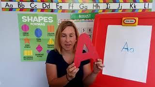 Learn the letter "A" at home school with Virtual Preschool Teacher - Ms Julie online in Zoom class