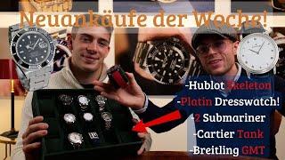 Neuankäufe der Woche! Platin Dresswatch, 2x Rolex Submariner, Breitling Gmt, Omega, Blancpain