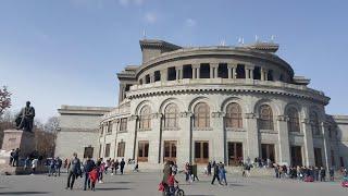 Walking around Armenian National Opera and Ballet Theatre, Yerevan, Armenia! (Spring 2017)