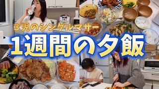 【1週間の夕飯献立】ご飯づくり/３児のシングルマザー