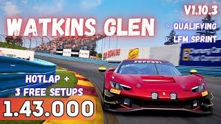 FERRARI 296 GT3 | WATKINS GLEN 1.43.0 | HOTLAP + FREE SETUP | ACC v1.10