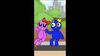 Green Kisses Blue, Pink Jealous So Much | Blue & Pink Love Story | Roblox Rainbow Friends #shorts