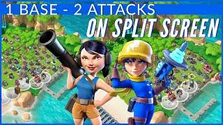 ZOOKAS vs LASER RANGERS  on SPLIT SCREEN - who is BETTER? // BOOM BEACH update/gameplay/strategy