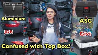 Types of Top Boxes & Which one To Opt | ASG | Givi | JDR | Aluminium | #GyaniGuruvar