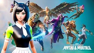 An unhinged catgirl grinds Fortnite Myths & Mortals