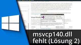 msvcp140.dll fehlt / Lösung (2)  Tutorial