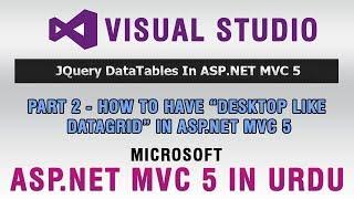 ASP.NET MVC 5 Tutorial In Urdu - How to Have "Desktop Like DataGrid" In ASP.NET MVC 5
