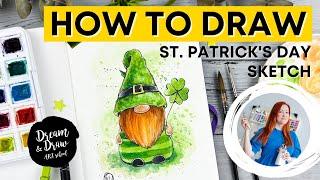 St  Patrick's Day ‍️ Watercolor Sketching Tutorial for Beginners