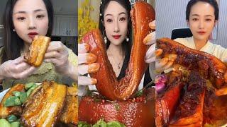 Braised Pork Belly Eating Chinese Pork Eating Mukbang Braised Pork Belly Eating Asmr Eating Sounds