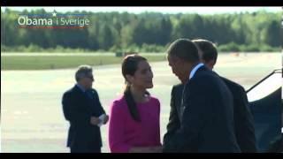 President Obama arrival in Stockholm