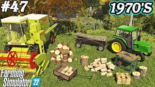 1970'S. Realistic FIREWOOD production. HARVEST sorghum. Farming simulator 22. FS 22. Timelapse. Ep47