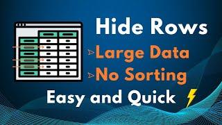 Hide rows very easily in large data in Excel !!