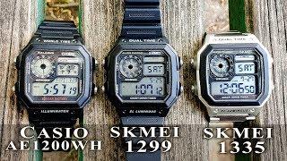 Casio AE-1200WH 'Royale' vs Skmei 1299 1335 comparison and review #196 #skmei #casio  #gedmislaguna