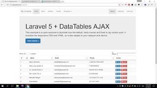 How to implement DataTables Ajax with Laravel 5