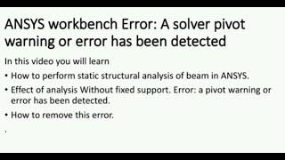 Static Structural Analysis of a Beam | ANSYS Workbench Tutorial