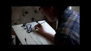 Sarah Michelle Mixed Media Painting Acrylic Hattie Watson Embroidered Tattoo Painting Video