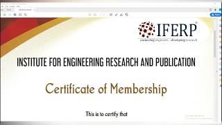 how to apply for membership of IFERP free of cost/become student member & get certificate..it's free