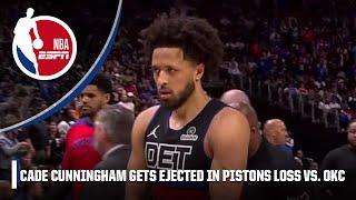 Cade Cunningham gets EJECTED after a second technical in Pistons' loss to Thunder  | NBA on ESPN