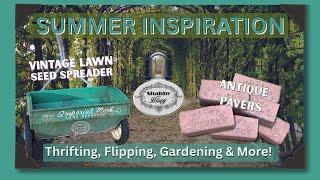 DIY Garden Decor Ideas / Vintage Garden tools & Antique Pavers / Summer Inspiration