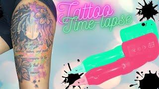 thigh tattoo - tattoo time lapse - #shorts