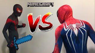 SPIDER-MAN PETER PARKER V.S SPIDER-MAN MILES MORALES (EPIC MINECRAFT FIGHT)