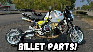 My DUCATI 1199cc Swapped HONDA GROM got a TON of Upgrades!! BILLET PARTS!