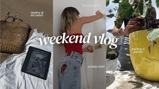 vlog | diy home projects, organizing my room, starting a garden & life at the beach 