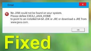 How To Fix No JVM Could be found on Your System Error Windows 10/8/7/8.1