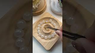 White beads and gold jewelry! "Moonlight Dream" bracelet making tutorial #claybracelet #jewelry
