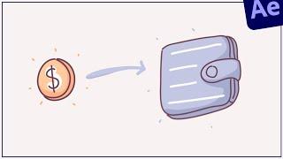 Save Money - Coin and Wallt Animation in After Effects Tutorials