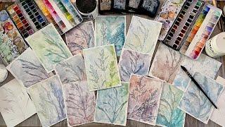 Meadow Grass Portraits with watercolours and Distress Inks... and real grasses