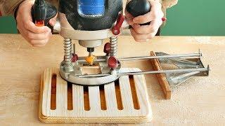 Фрезерование сквозных пазов в подставке, milling grooves through wood