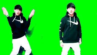 Cute Boy Dancing Green Background Green Screen Chroma Key Video Stock Footage