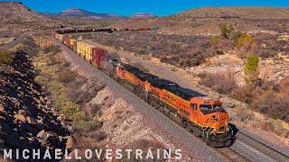 BNSF Freight Trains in Arizona's Crozier Canyon