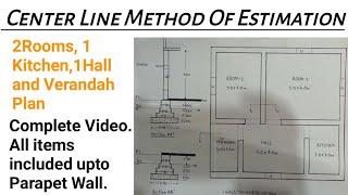 Center Line Method of Estimation for 2BHK House in Hindi/Urdu. Estimation By Center Line Method.