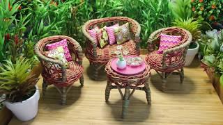 DIY Miniature Dollhouse: How to make an easy outdoor garden for Barbie dolls - no cutting required