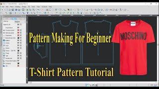 Basic T-Shirt Pattern for Beginner/Pattern for Beginner/Optitex Tutorial/ CAD pattern tutorial