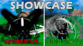 SHOWCASE Spider Fruit V1 and V2 in Blox Fruit!!