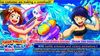 Summons For New Summer Ocean Sun Ochako Uraraka & Kyouka Jirou - My Hero Ultra Impact