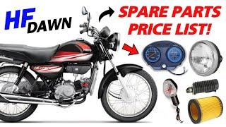 Hero HF - DAWN Spare Parts Price List  | All INDIA  Home Delivery  +91 98932 35053