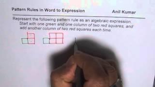 Translate Pattern Rule in Words to Algebraic Expression Important Strategy