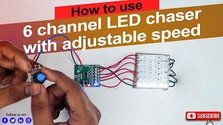 6 channel LED chaser with adjustable speed (39mm x 33mm)