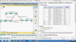 8.3.3.5 Packet Tracer - Configuring Basic OSPFv3 in a Single Area