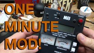 MFJ 269 SWR Antenna Analyzer - One Minute Modification. Easy and fast.